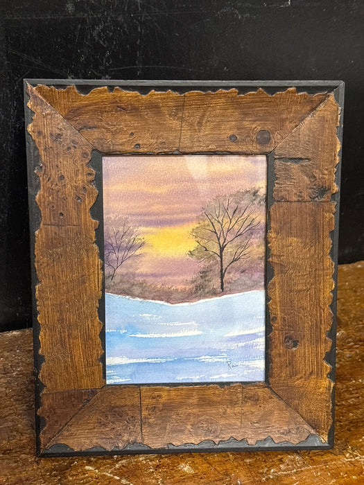 FRAMED WATERCOLOR WINTERSCAPE - SIGNED
