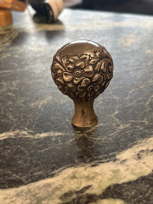 STERLING FLORAL STAFF KNOB