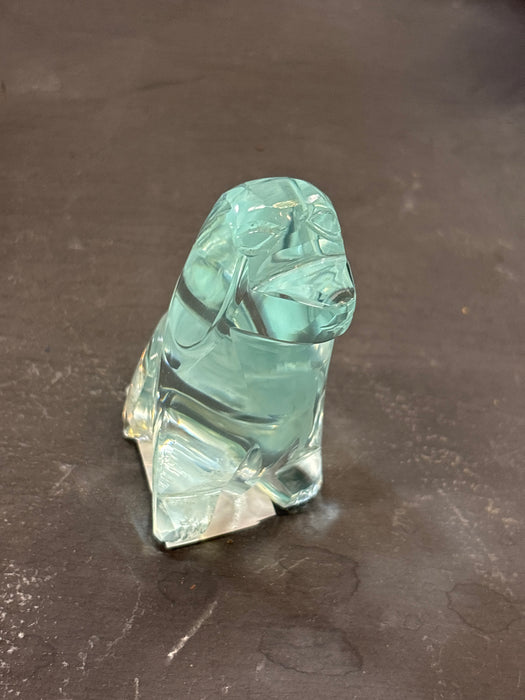 CRYSTAL AQUAMARINE DOG FIGURE