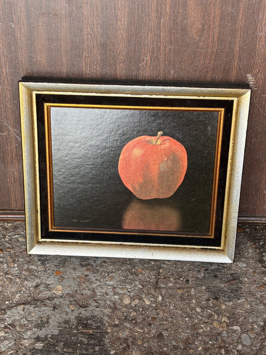 SMALL GOLD FRAMED STILL LIFE OF APPLE - SIGNED NEL CARY