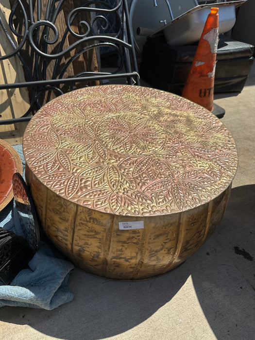 EMBOSSED METAL DRUM COFFEE TABLE