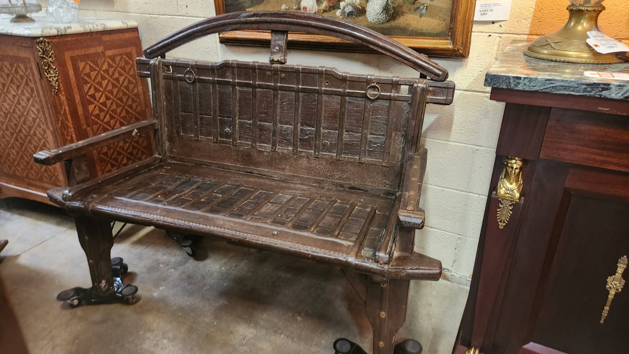 TEAK ITALIAN BENCH WITH IRON