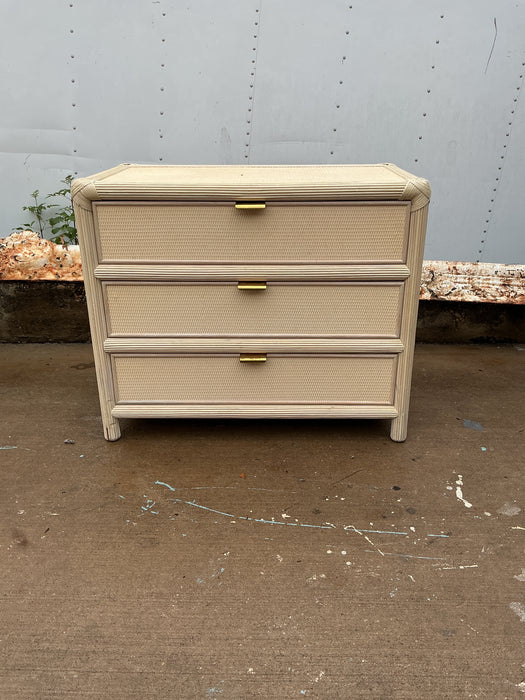 BAMBOO AND CANE LOOK 3 DRAWER CHEST