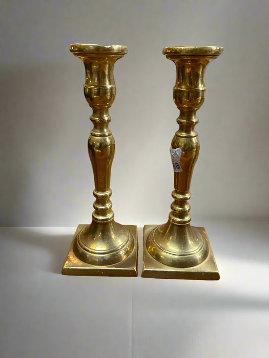 PAIR OF BRASS CANDLE STICKS