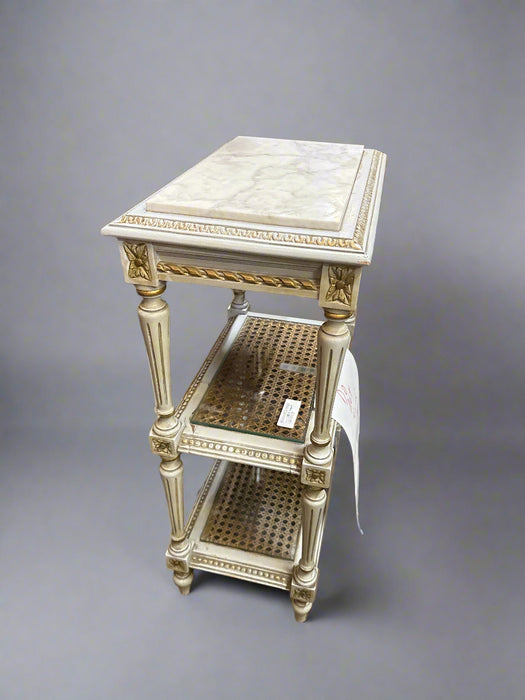 SMALL LOUIS XVI TIERED STAND WITH MARBLE TOP