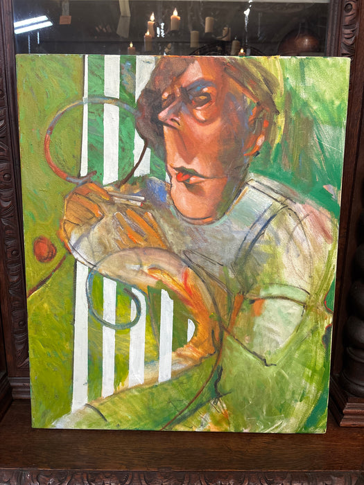 "REEFER QUEEN" OIL PAINTING ON CANVAS - BY GORDON YOUNG PROFESSOR AT RIDGEFIELD COLLEGE ART TEACHER