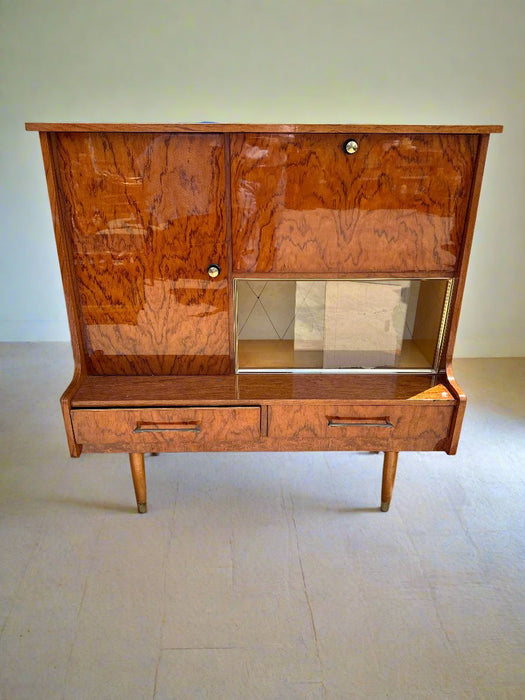 SMALL MIDCENTURY MODERN BAR CABINET