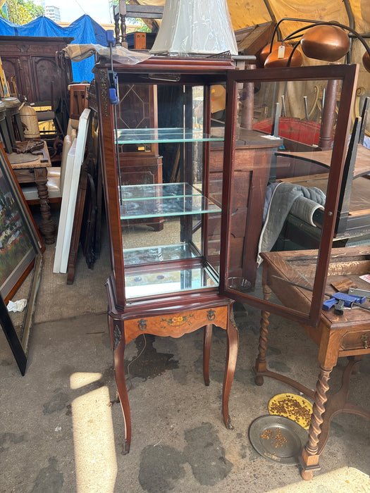 SMALL FLORAL VITRINE WITH DRAWER - AS FOUND