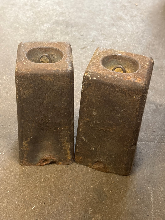 PAIR OF FLARED CLOCK WEIGHTS