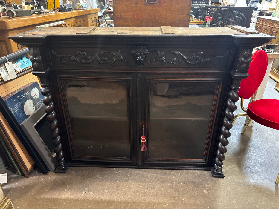 LOUIS XIII BARELY TWIST OAK DISPLAY CABINET