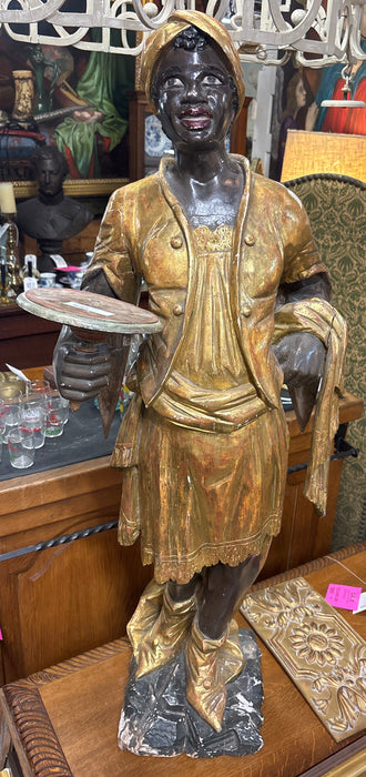19TH CENTURY GILT WOOD BLACKAMOOR STATUE