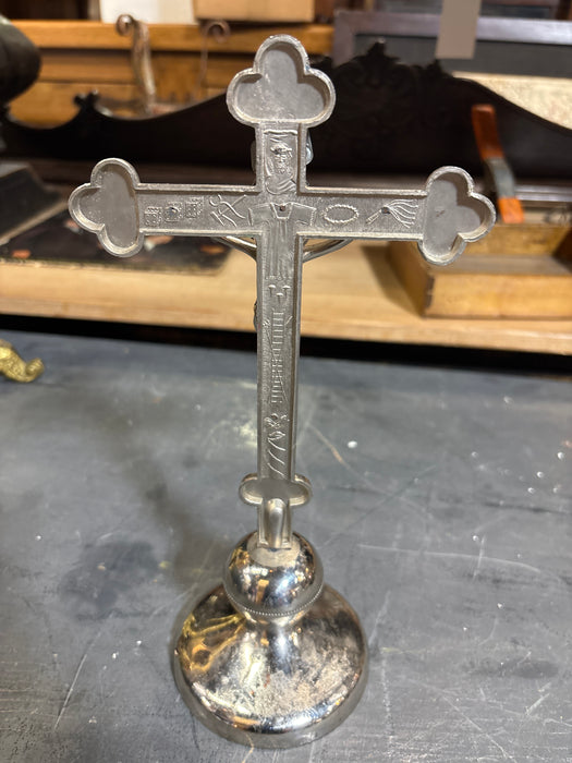 SMALL CHROME AND BLACK CRUCIFIX