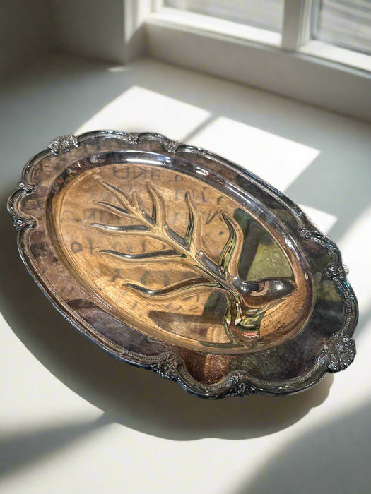 SILVER PLATE MEAT RAY WITH WELL