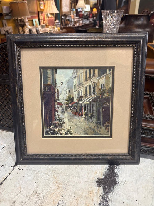 SMALL MOTTLED PRINT OF FRENCH STREET - SIGNED