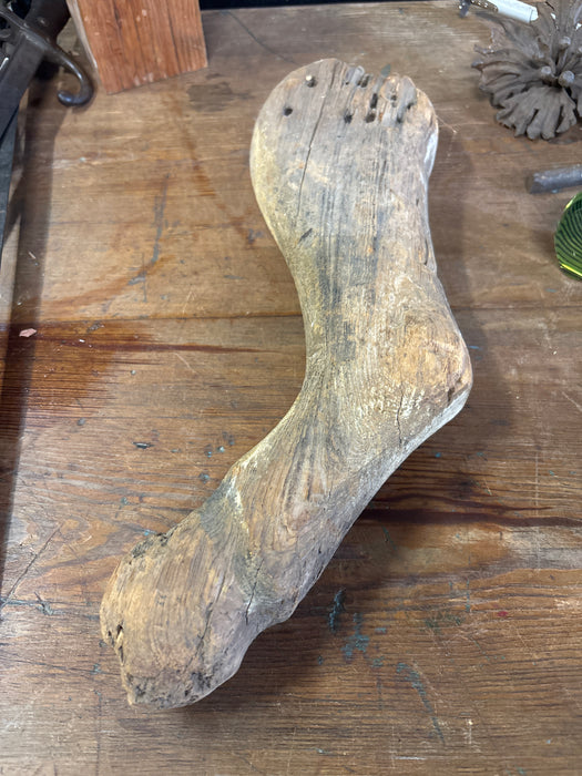 OLD WOODEN CAROUSEL HORSE LEG