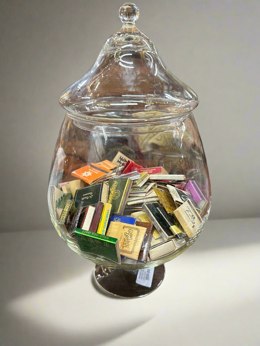 BRANDY SNIFTER JAR WITH VINTAGE MATCHES