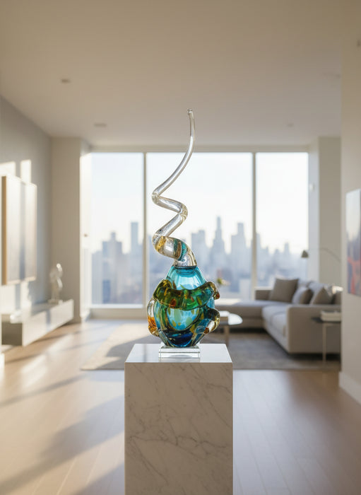 MURANO GLASS SPHERE WITH TWIST