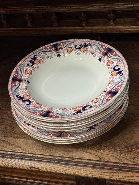 "CLIMAX BLUE RUST" PARTIAL DISH SET 3 PLATE AND BOWL