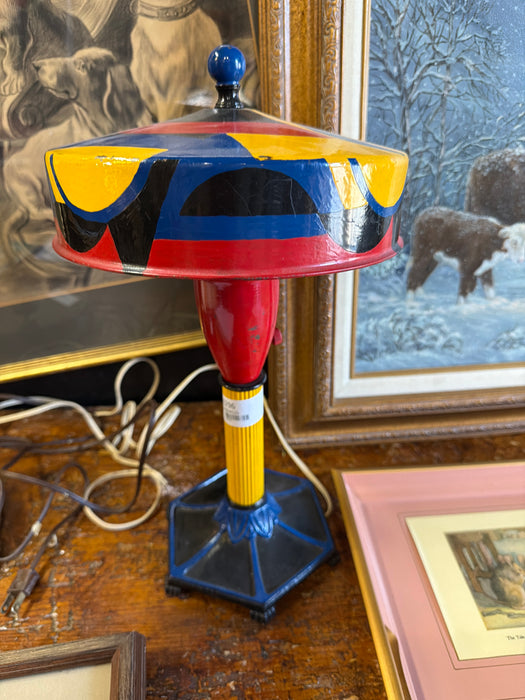 RED BLUE YELLOW BLACK TABLE LAMP