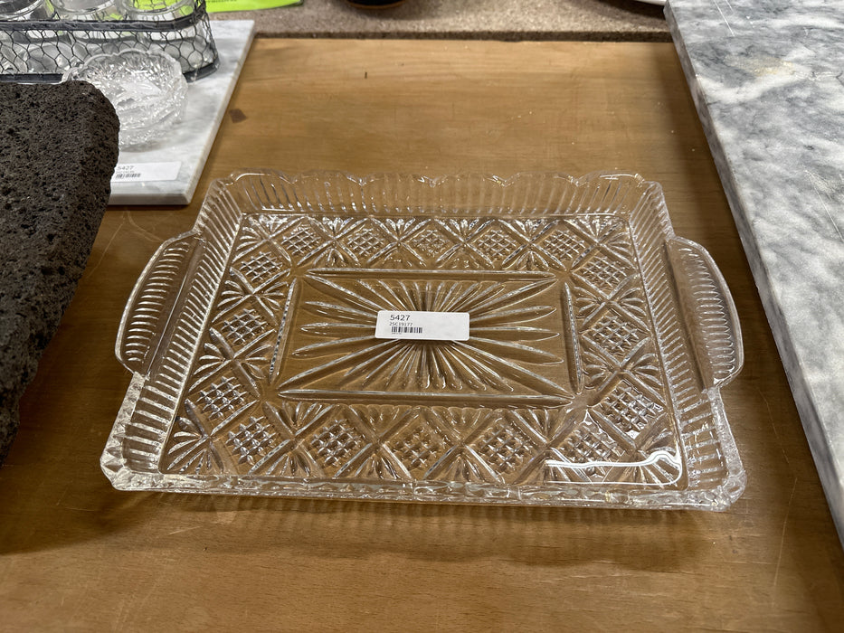 PRESSED GLASS SERVING TRAY