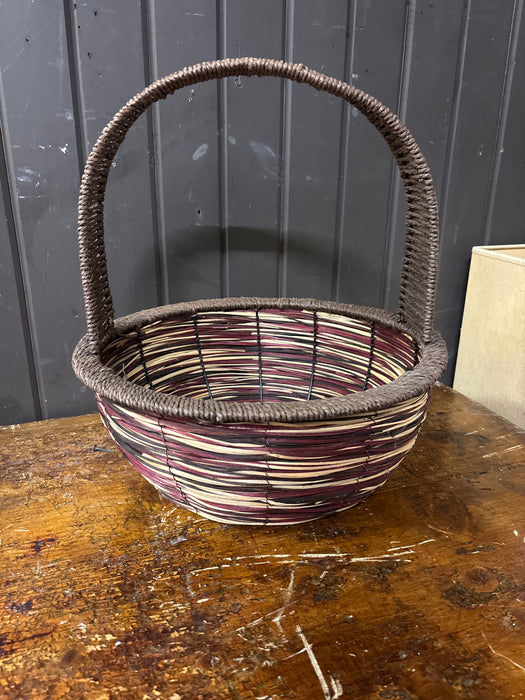 BLACK AND RED WOVEN BASKET