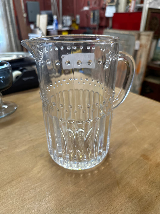 CLEAR PRESSED GLASS PITCHER