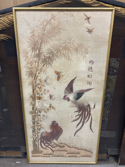 CHINESE ROOSTERS EMBROIDERY