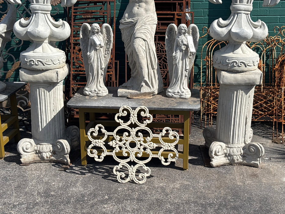 PAIR OF CONCRETE IONIC PEDESTALS