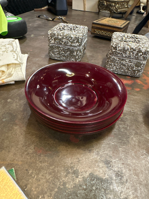 SET OF 4 MAROON DISHES