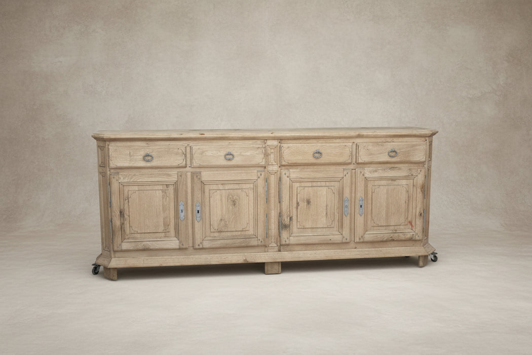 SHALLOW CANTED CORNER RUSTIC RAW OAK SIDEBOARD