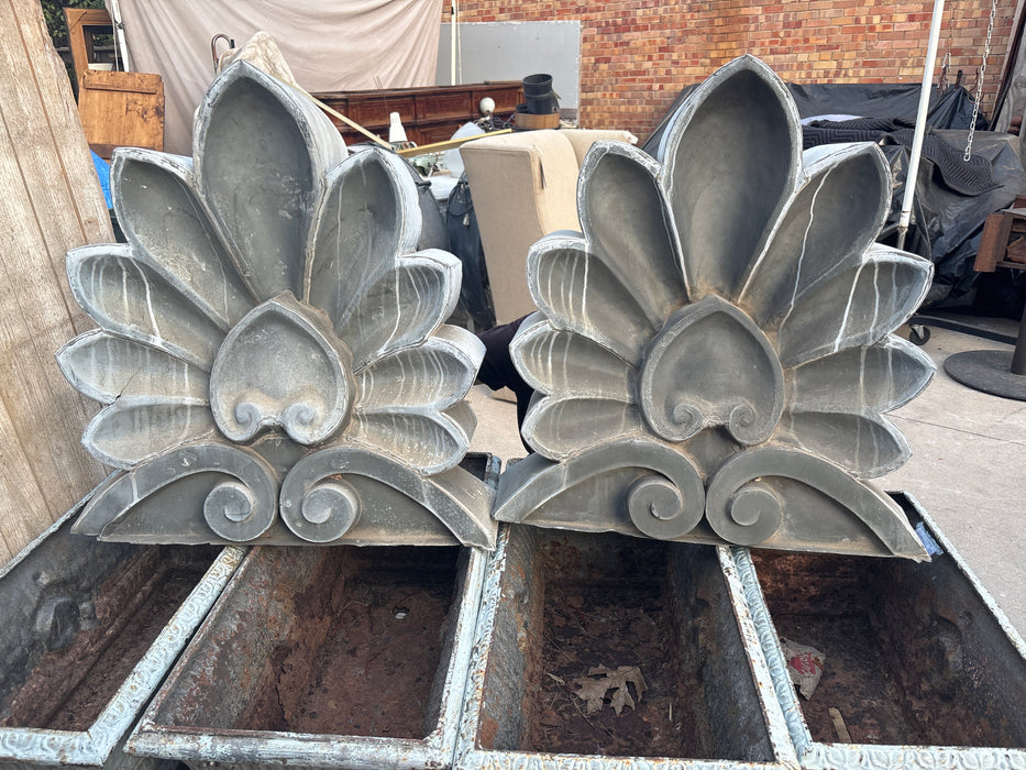 PAIR OF FRENCH ZINC FINIALS