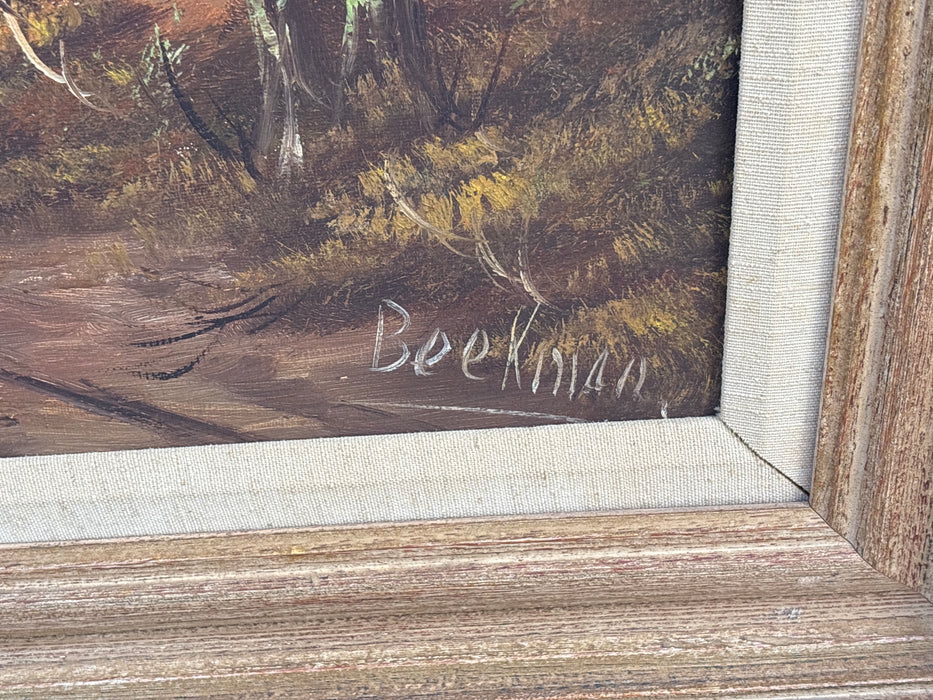 LARGE OIL PAINTING OF TREES - SIGNED BEEKMAN