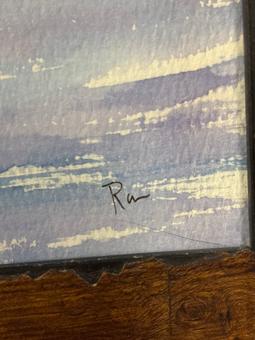 FRAMED WATERCOLOR WINTERSCAPE - SIGNED