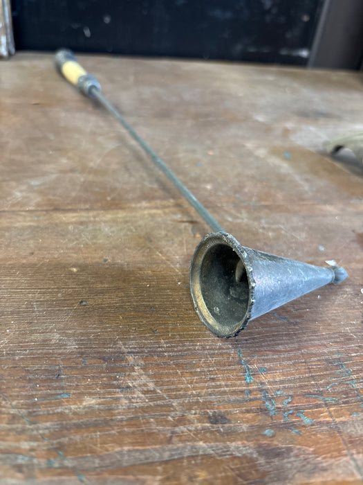 LONG SILVER PLATE AND BONE ORNATE CANDLE SNUFFER