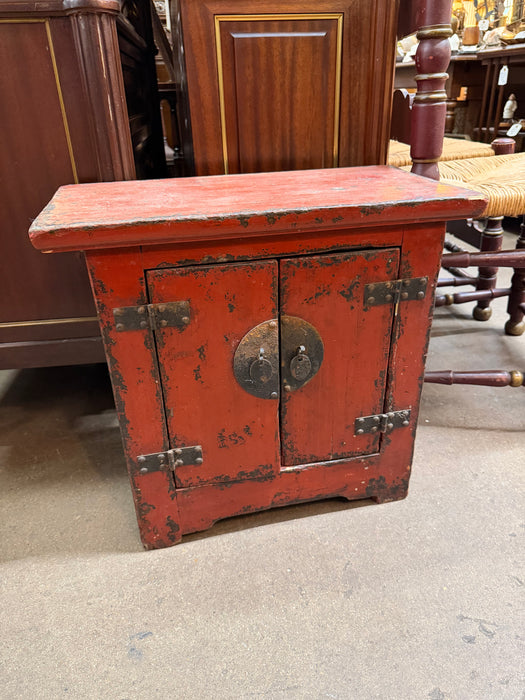 SMALL RED CHINESE SIDE CABINET