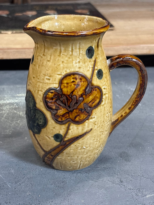 SMALL GLAZED FLORAL PITCHER