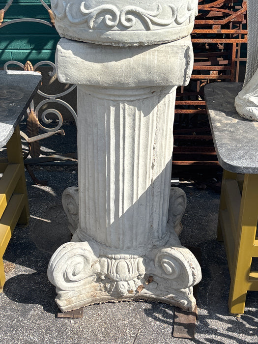 PAIR OF CONCRETE IONIC PEDESTALS