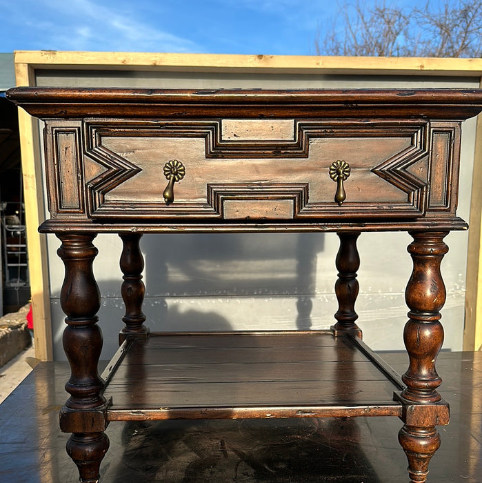 SPANISH STYLE END TABLE WITH DRAWER