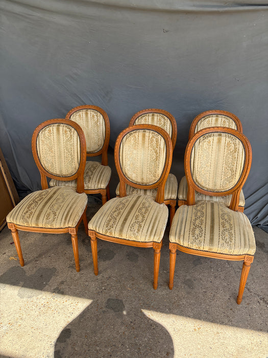 SET OF 6 LOUIS XVI WALNUT CHAIRS