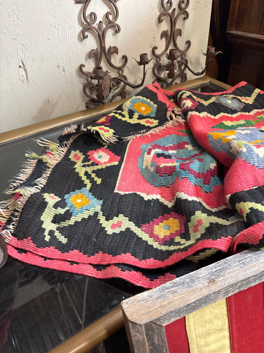 COLORFUL FLAT WEAVE HAND MADE RUG RUNNER