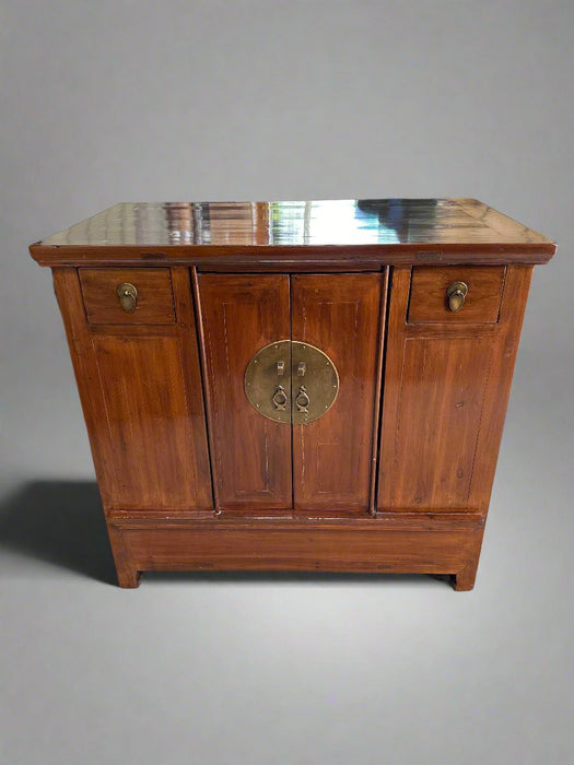 ASIAN CONSOLE CABINET WITH  DOORS AND DRAWERS