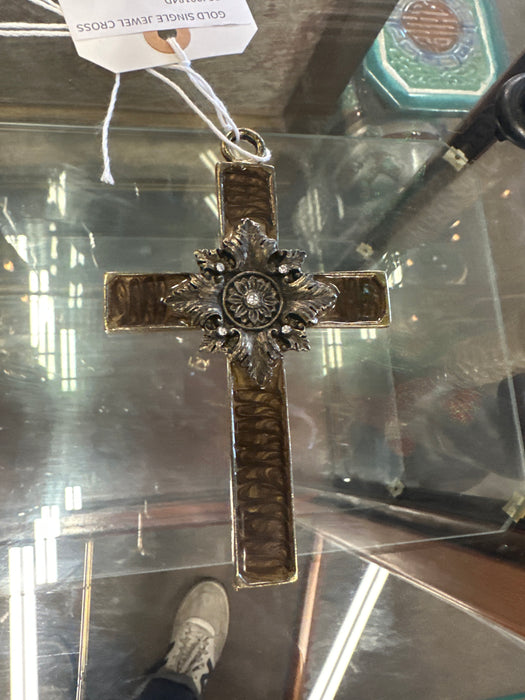 GOLD SINGLE JEWEL CROSS