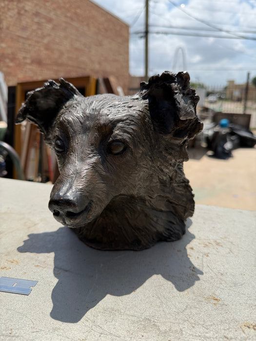 BRONZE DOG HEAD