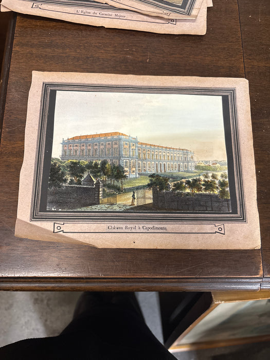 COLORFUL ARCHITECTURAL PRINT "CHATEAU ROYAL A CAPODIMONTE"