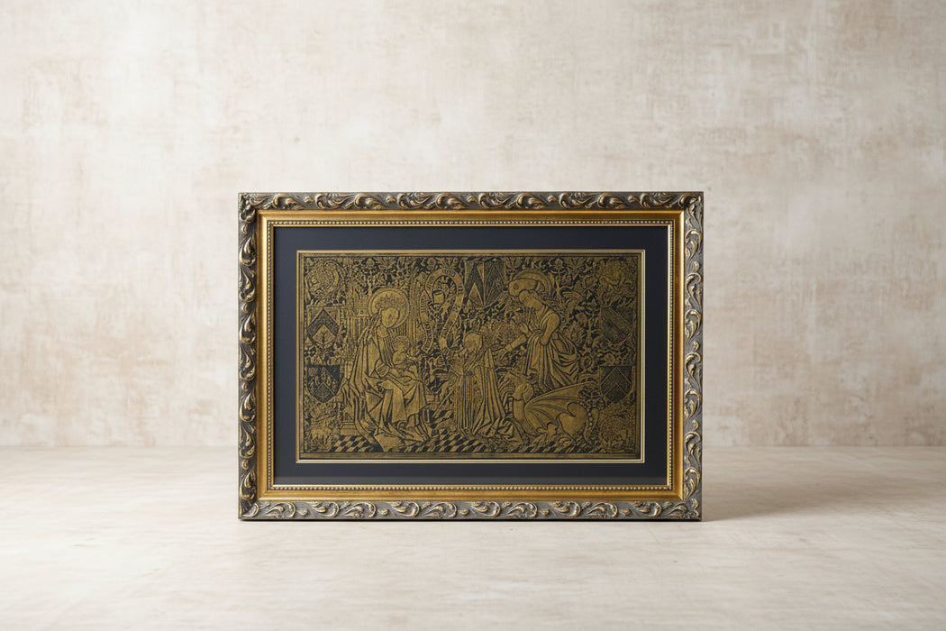 LARGE FRAMED TEMPLE RUBBING