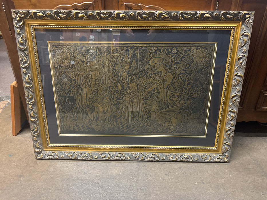 LARGE FRAMED TEMPLE RUBBING
