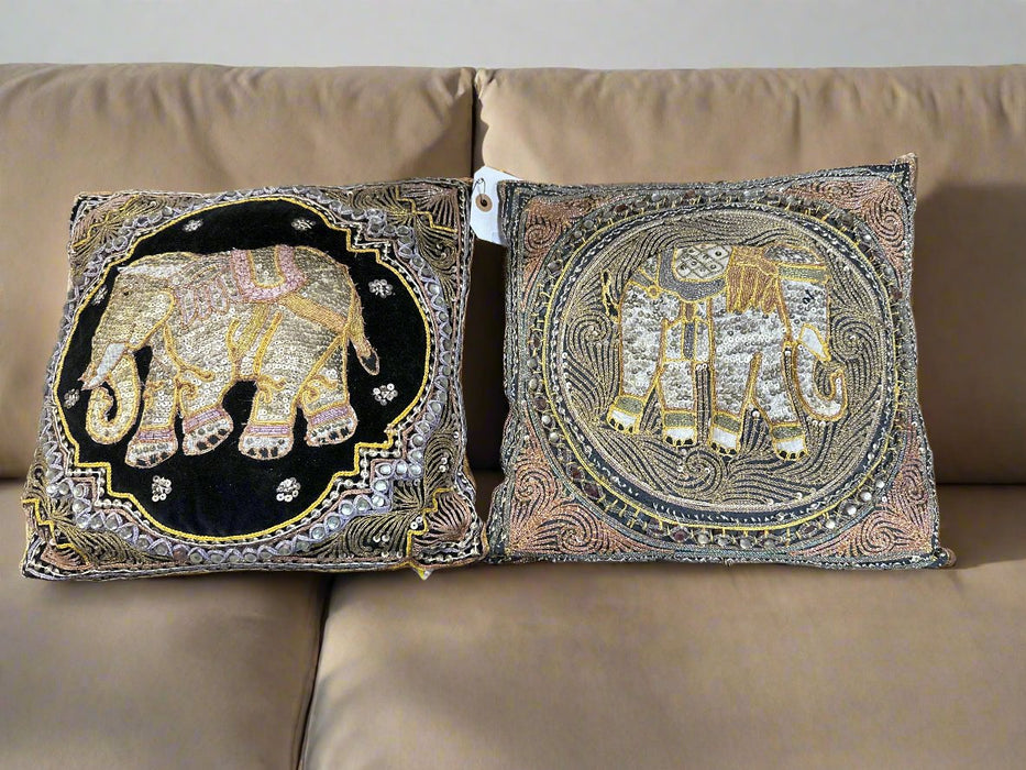 PAIR OF KALAGA ELEPHANT PILLOWS-AS FOUND