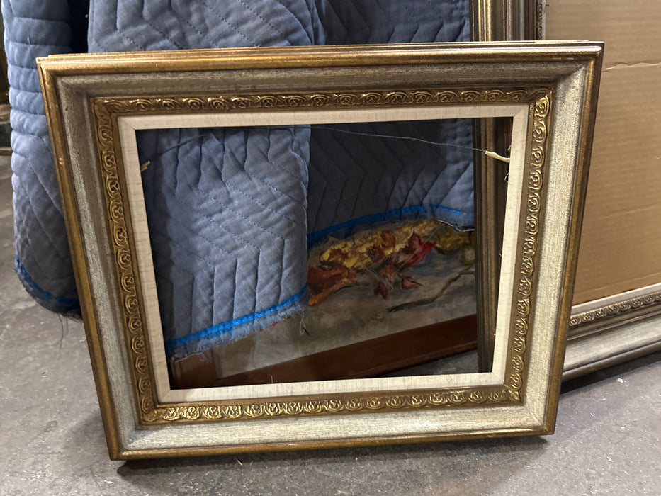 SMALL DARK GOLD WITH GRAY WOOD FRAME