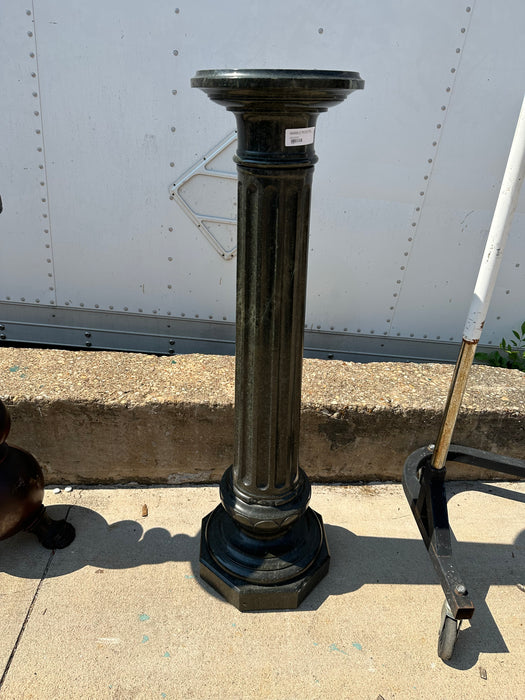 GREEN MARBLE PEDESTAL AS FOUND