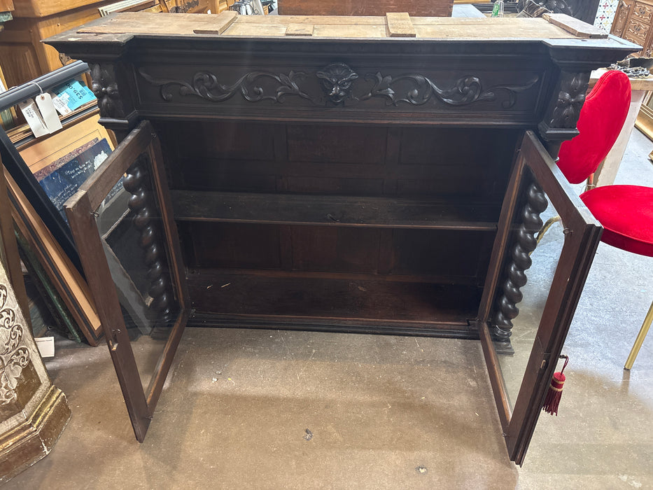 LOUIS XIII BARELY TWIST OAK DISPLAY CABINET